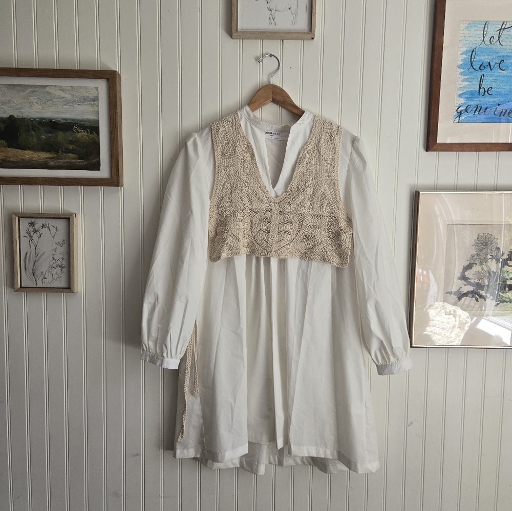 Elegant Cream Long Sleeve Dress